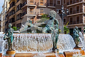 Turia Fountain in Valencia Spain photo