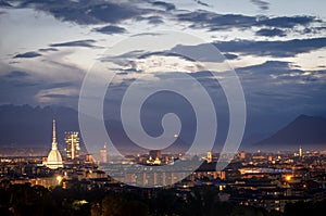 Turin cityscape with Mole Antonelliana