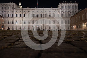 TURIN, ITALY - August 21, 2021 Long exposure shot of beautiful old city of Turin at night