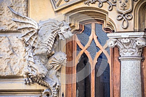 TURIN, ITALY - Dragon on Victory Palace facade photo