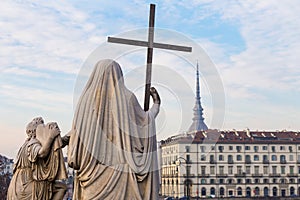 Turin, Italy - January 2016: Religion Statue
