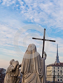 Turin, Italy - January 2016: Religion Statue