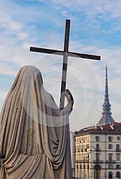 Turin, Italy - January 2016: Religion Statue