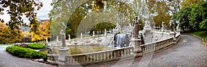 Turin, Italy: Panoramic view of the Baroque Fountain of the 12 Months in Parco del Valentino on the banks of the Po photo