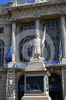 Turin, Italy. Monument to all`Alfiere dell`Esercito Sardo photo