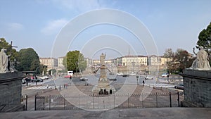 Turin panorama on the square The church of Gran Madre di Dio