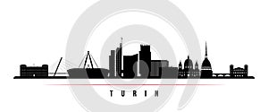 Turin skyline horizontal banner. photo