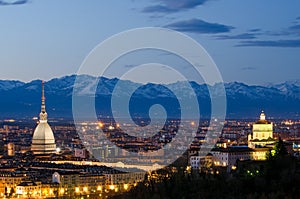 Turin (Torino), night landscape