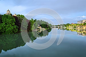 Turin (Torino), river Po and Cappuccini