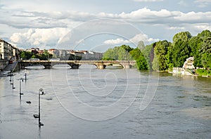 Turin (Torino) river Po flooding