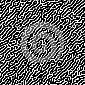 Turing reaction diffusion black seamless pattern with directional motion photo