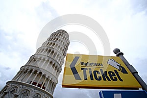 Turism in Italy, Pissa tower signs and posts