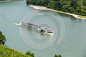 Turistic boat on Danube river, Austria.