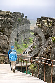 Turists in Pingvellir national park