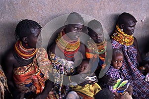 Turkana women and children