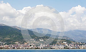 Turkey Alanya Mediterranean sea coastal panorama view of the cit