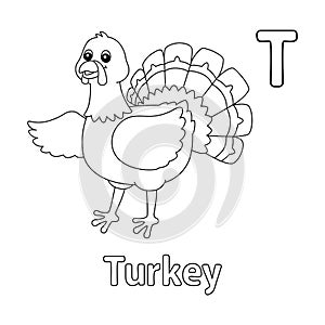 Turkey Alphabet ABC Coloring Page T