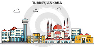 Turkey, Ankara. City skyline architecture . Editable