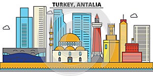 Turkey, Antalia. City skyline architecture . Editable photo