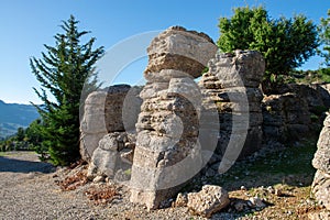 Turkey, Antalya, the ancient city of Selge, the man rocks and wonderful nature photo