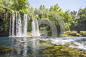 Turkey Antalya Duden Waterfall ladscape. Spring season