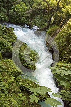 Turkey Antalya Duden Waterfall ladscape. Spring season