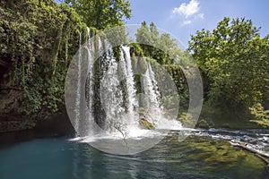 Turkey Antalya Duden Waterfall ladscape. Spring season