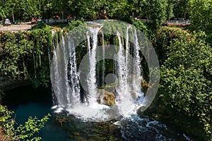 Turkey Antalya Duden Waterfall ladscape. Spring season