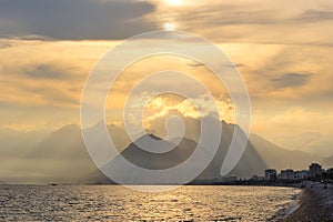 Turkey. Antalya. Mediterranean sea. Sunset