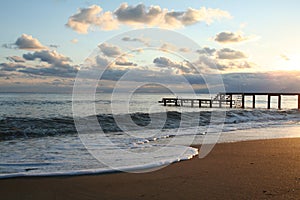 Turkey. Antalya. Sunset on Mediterranean sea