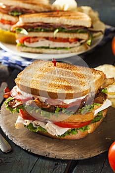 Turkey and Bacon Club Sandwich