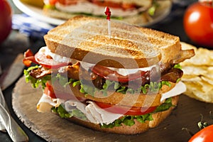 Turkey and Bacon Club Sandwich