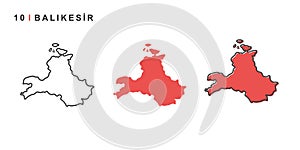 Turkey, BalÃÂ±kesir city map. Simple vector illustration isolated on a white background. photo