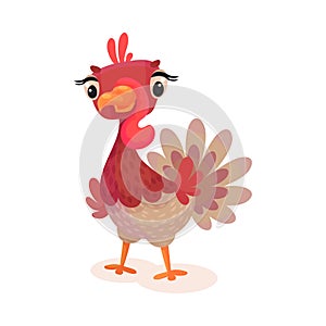 Turkey Bird as Thanksgiving Day Attribute Vector Illustration