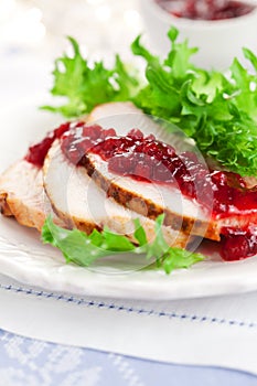 Turkey breast with cranberry sauce