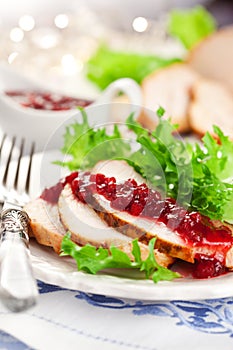 Turkey breast with cranberry sauce