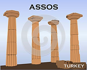 Turkey, Canakkale Assos ancient city and Athena Temple in Behramkale, Ayvacik. Ariston`s philosophy school,  port city