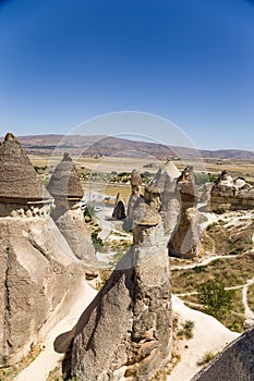 Turkey, Cappadocia. Picturesque rocks in the Valley Pashabag (Monks Valley)