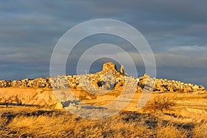 Turkey. Cappadocia. View on rock-castle of Uchisar