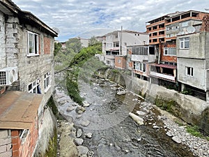 Turkey cityscape. Kemalpasha town and river near Sarp