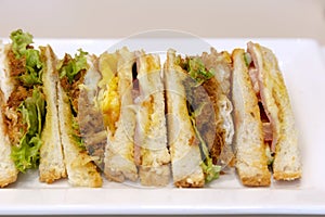 A turkey club sandwich