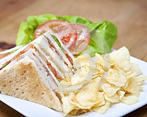 Turkey club sandwich