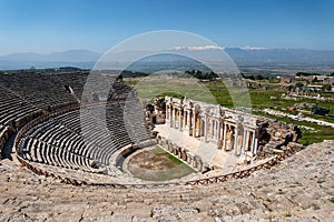 Turkey, Denizli Province, Pamukkale, Hierapolis Theatre
