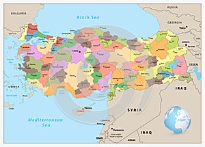 Turkey detailed administrative map