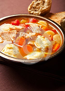 Turkey dumpling soup
