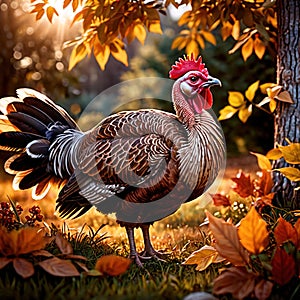 Turkey farm animal living in domestication, part of agricultural industry