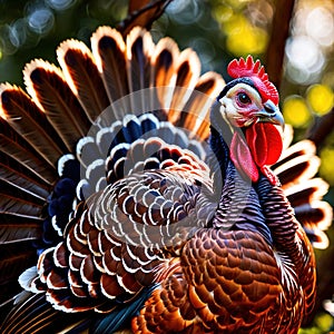 Turkey farm animal living in domestication, part of agricultural industry