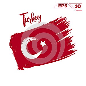 Turkey flag brush strokes