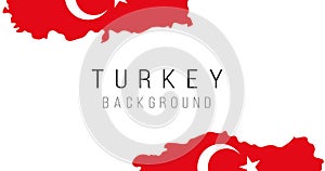 Turkey flag map background. The flag of the country in the form of borders. Stock vector illustration isolated on white