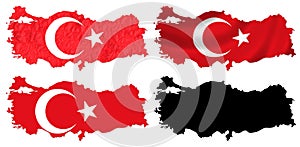 Turkey flag over map collage